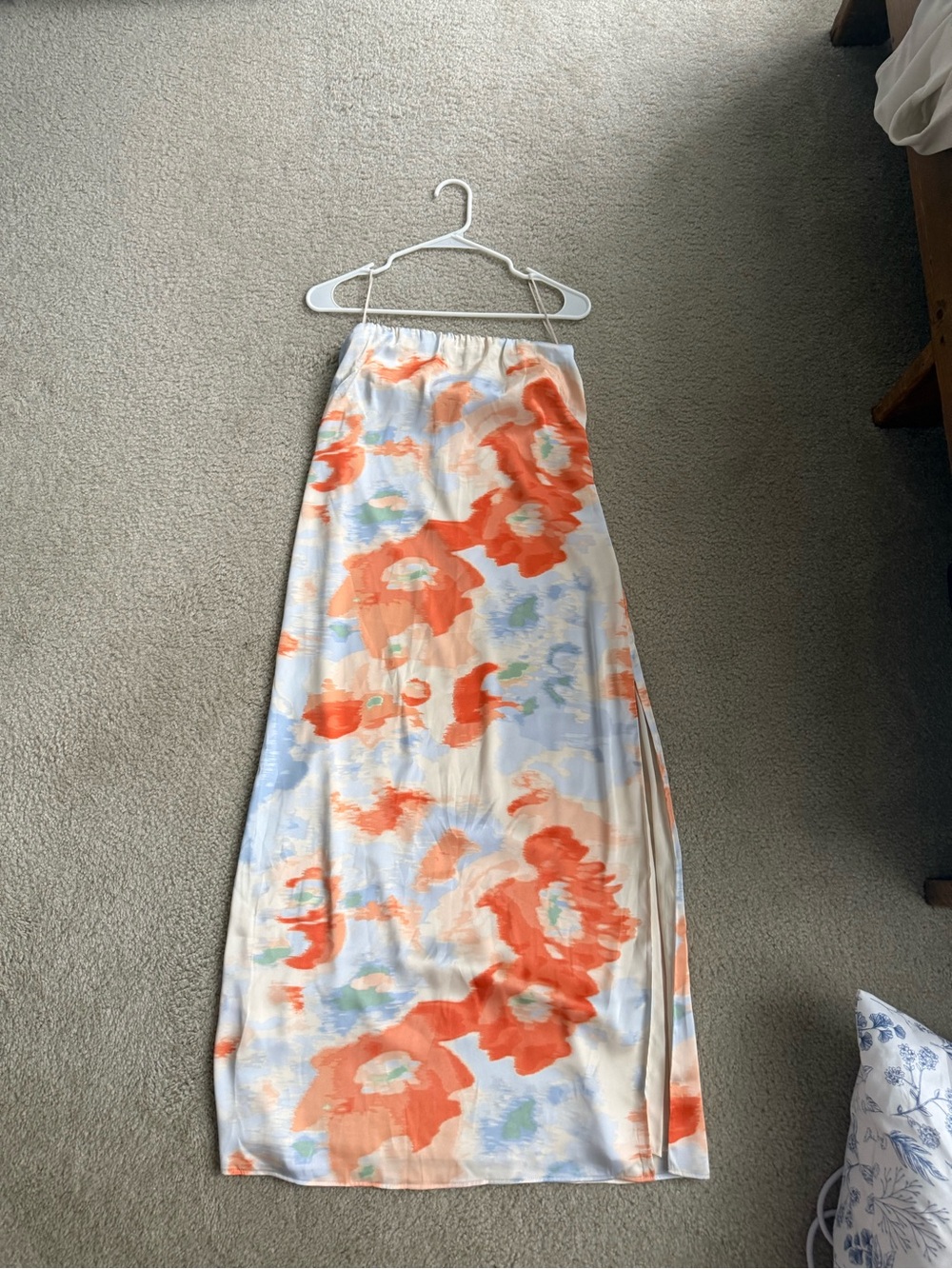 Abercrombie & Fitch Cream Maxi Skirt with Orange & Blue Floral Print